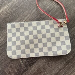 Checkered Gray and Red Women's Clutch